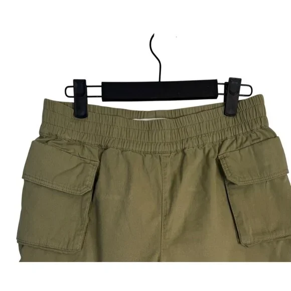 Miss Selfridge Size 6 Olive Green Cotton High-Waisted Shorts Pockets Casual - Picture 3 of 13